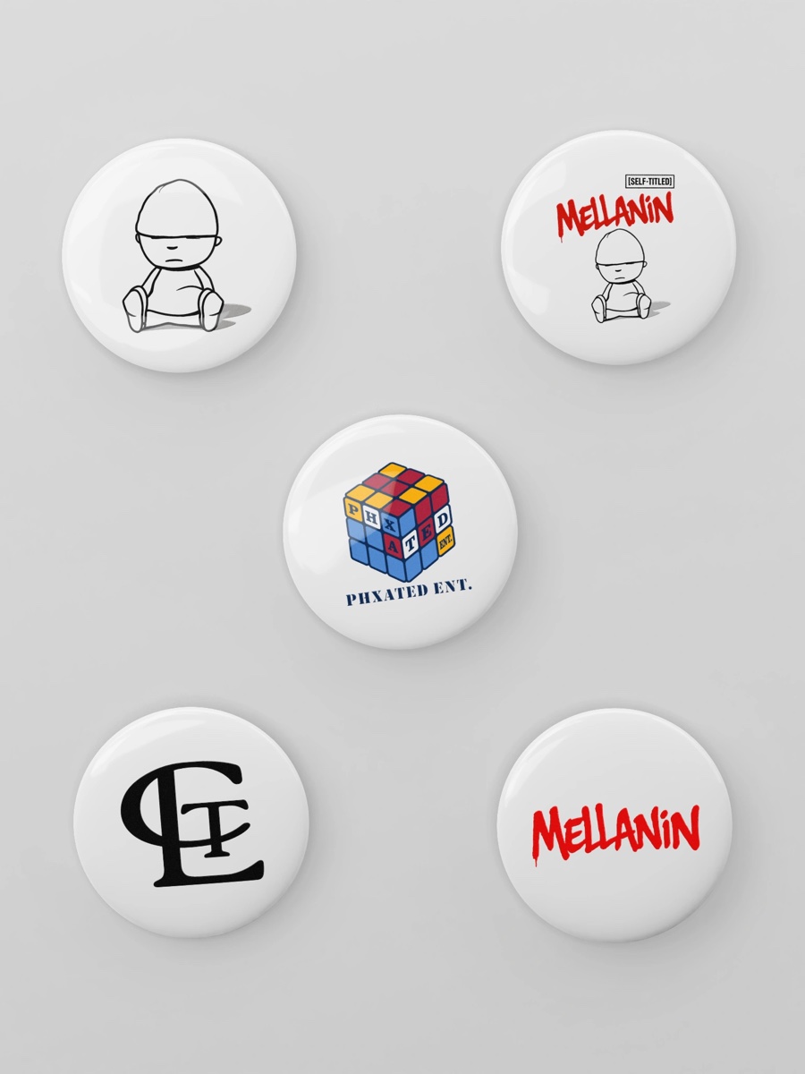 Set of 5 Mellanin and affiliate buttons